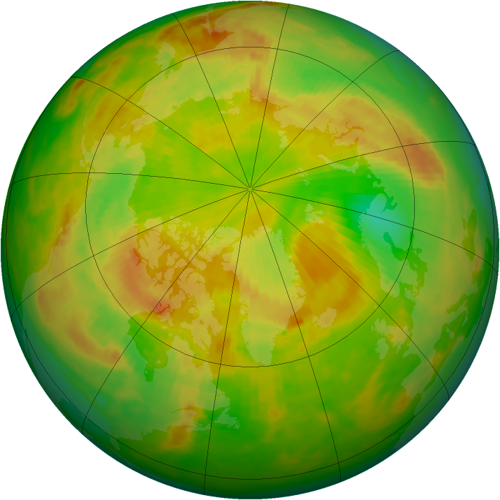 Arctic ozone map for 25 May 1989